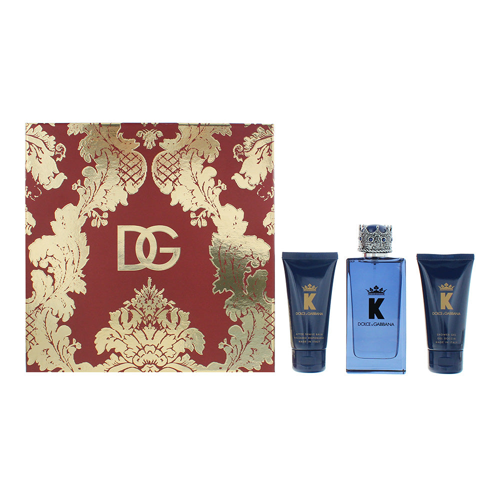 Dolce Gabbana K 3 Piece Gift Set: Eau De Parfum 100ml - Aftershave Balm 50ml - Shower Gel 50ml