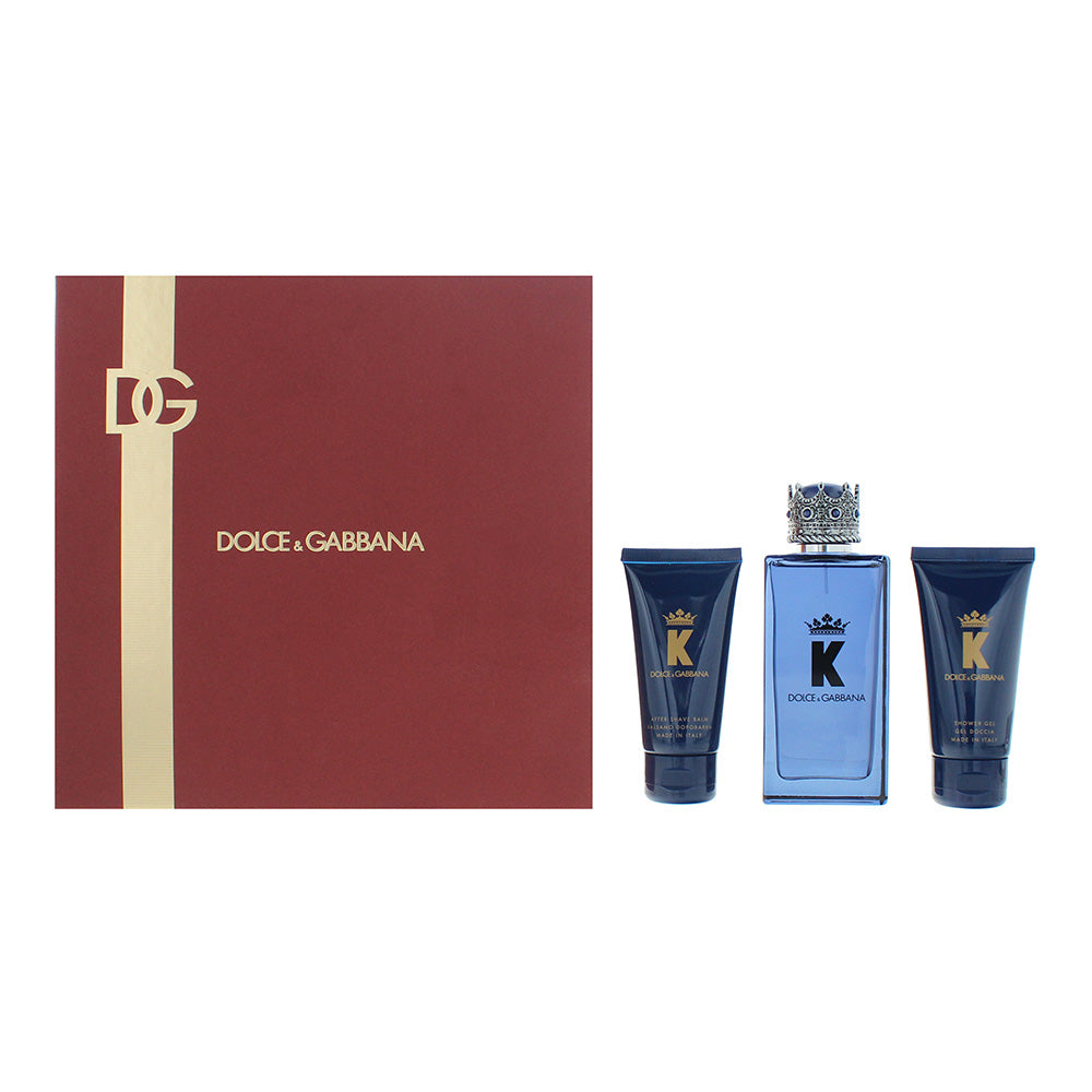 Dolce Gabbana K 3 Piece Gift Set: Eau de Parfum 100ml - Aftershave Balm 50ml - Shower Gel 50ml