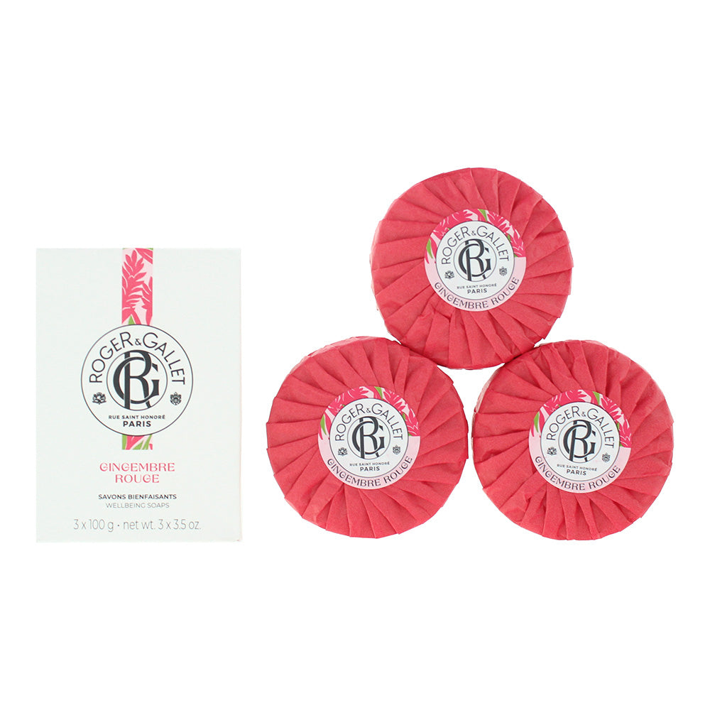 Roger Gallet Gingembre Rouge 3 x Soap 100g