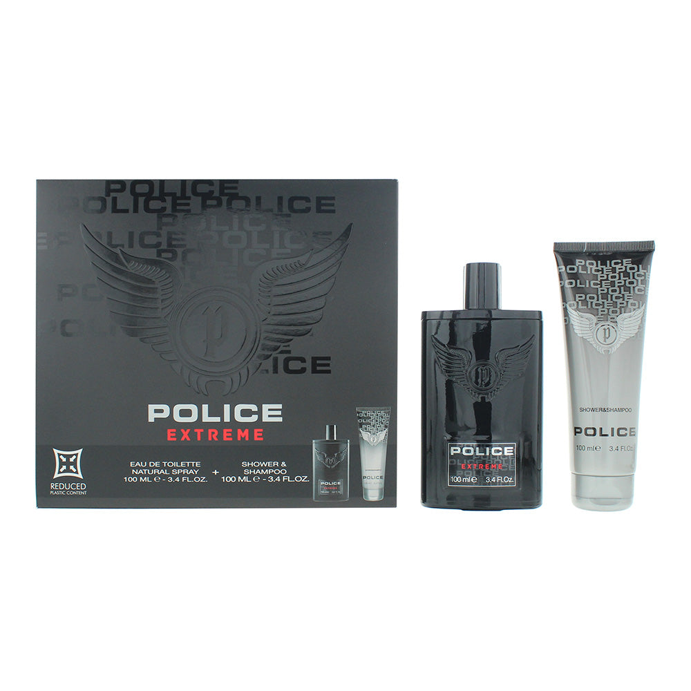 Police Extreme 2 Piece Gift Set: Eau De Toilette 100ml + Shower Shampoo 100ml