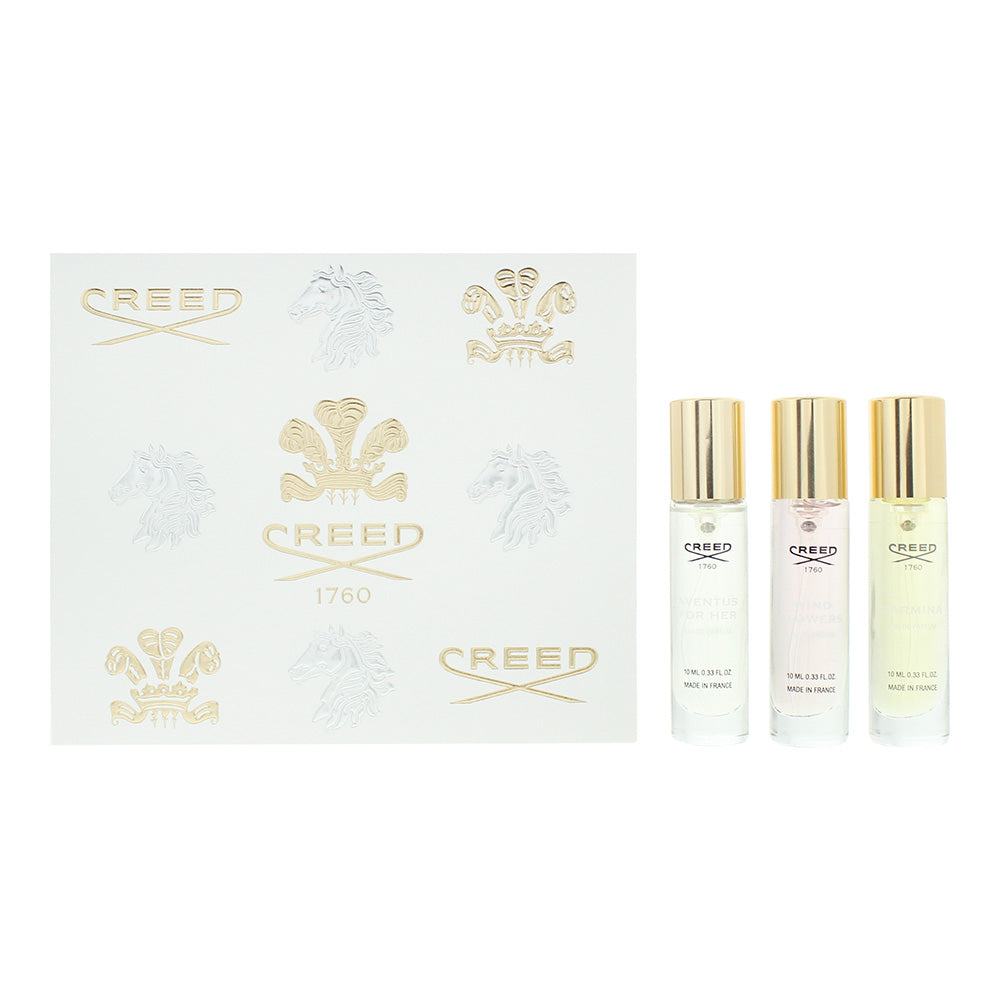 Creed Piece Gift Set: Aventus For Her Eau de Parfum 10ml -Carmina Eau de Parfum 10ml - Wind Flowers Eau de Parfum 10ml