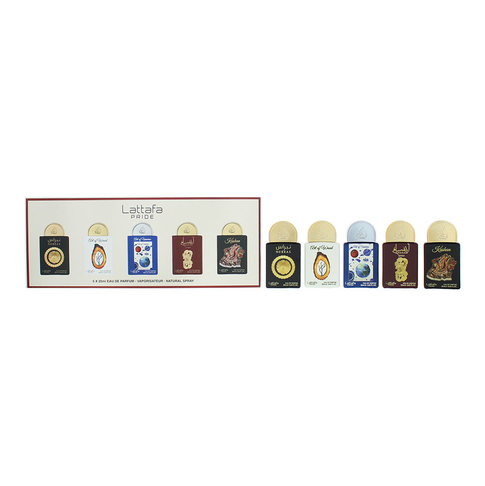 Lattafa Pride Piece Gift Set: Nebras Eau de Parfum 20ml - Eau de Parfum 20ml - Eau de Parfum 20ml - Eau de Parfum 20ml - Eau de Parfum 20ml