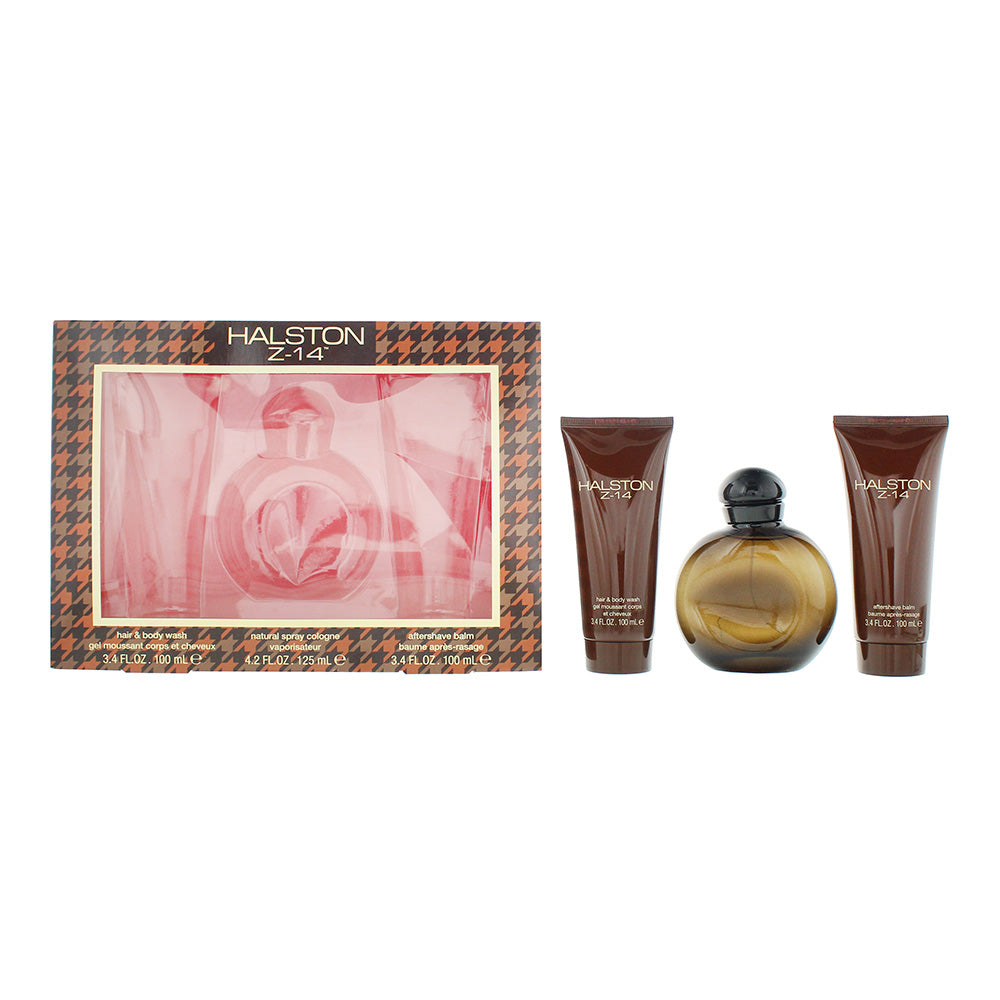 Halston Z-14 3 Pieces Gift Set: EDC 125ml - After Shave Balm 100ml - Hair Body Wash 100ml