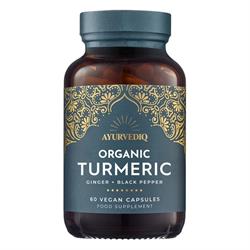 Ayurvediq Wellness Organic Turmeric Ginger & Black Pepper Extract Caps - 60's