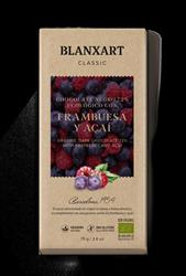 Blanxart Blanxart Organic 72% Dark Chocolate with Acai & Raspberry 75g