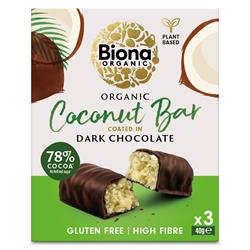 Biona Biona Organic Dark Chocolate Coconut Bar Multipack 3 Bars