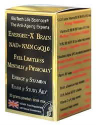 BioTech Life Sciences NMN NAD+ CoQ10 Energise-X Brain powder Vit A D3 E K2 B 2-12 30g