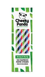 Cheeky Panda 100% Biodegradable Bamboo Paper Straws 100 Straws Multicoloured