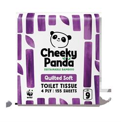 Cheeky Panda The Cheeky Panda Luxury Quilted Bamboo Toilet Tissue 9 Rolls