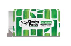 Cheeky Panda 100% Bamboo Facial Tissue Flat Box 3ply 80 Sheets
