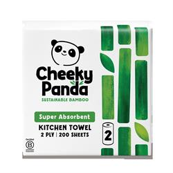 Cheeky Panda 100% bamboo kitchen towel 2 rolls; 200 sheets per pack
