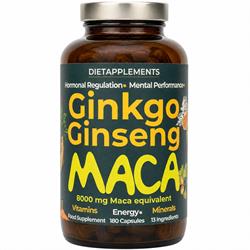 Dietapplements Maca Ginseng Ginkgo with Vitamins & Minerals. 180 capsules.
