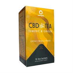 Edens Gate CBD Tea With Adaptogens - Turmeric & Ginger - 15 Tea Bags