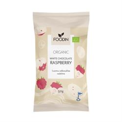 Foodin Organic Raw White Chocolate Raspberry 50G