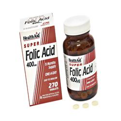 HealthAid Folic Acid 400ug (9 month supply) Tablets 270's