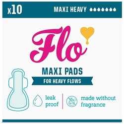 Here We Flo Flo Bamboo Maxi Pads - Ultra Absorbent Long + Wide (10 pads)