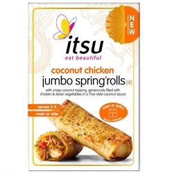 Itsu Chilled Frozen itsu 4 Coconut Chicken Jumbo Spring Rolls 300g