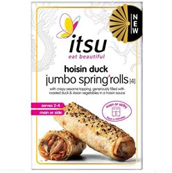 Itsu Chilled Frozen itsu 4 Hoisin Duck Jumbo Spring Rolls 300g