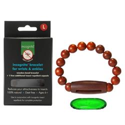 incognito Wooden Bracelet With 2 Insect Repellent Capsules - Large