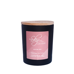 Isle of Skye Jasmine Scented Black Candle 45 hrs (9.5cm x 8cm x 8cm)