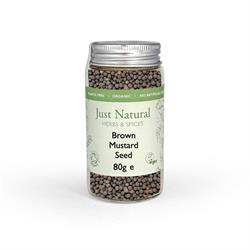Just Natural Herbs Organic Brown Mustard Seed (Glass Jar) 80g