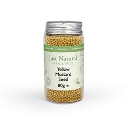 Just Natural Herbs Organic Yellow Mustard Seed (Glass Jar) 80g
