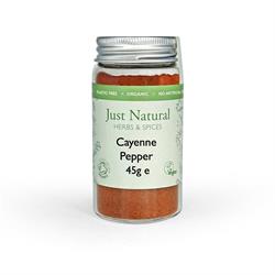 Just Natural Herbs Organic Cayenne Pepper (Glass Jar) 45g