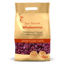 Just Natural Wholesome Sweetened Dried Cranberries 250g