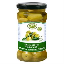 Korvel Korvel Greek Jalapeno Stuffed Olives Super Colossal 290g