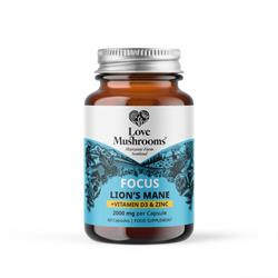 Love Mushrooms Love Mushrooms Lions Mane + Vit D3 & Zinc 2000mg 60 Capsules