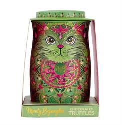 Monty Bojangles Jade Mirage Cat Tin Gift with Pistachio Marroned Truffles