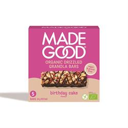 MadeGood Granola Bar Chocolate Drizzled Birthday Cake 5 x 24g Multipack