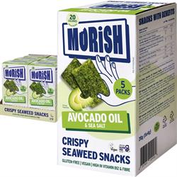 Morish Snacks Morish Snacks Crispy Avocado Oil Seaweed Snacks 5x4g