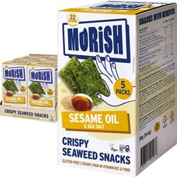 Morish Snacks Morish Snacks Crispy Sesame Oil Seaweed Snacks 5x4g