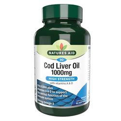 Natures Aid Cod Liver Oil (High Strength) - 1000mg 90 Capsules