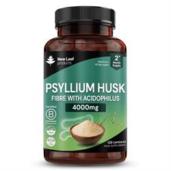 New Leaf Products Psyllium Husk 4000mg Vegan 120 Capsules