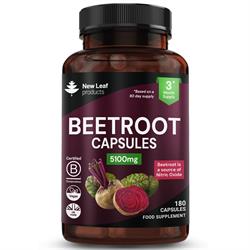 New Leaf Products Beetroot Capsules + Black Pepper 5100mg Vegan 180 Capsules