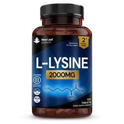 New Leaf Products L-Lysine + Black Pepper 200mg 120 Vegan Tablets