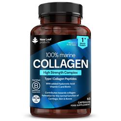 New Leaf Products Free Hydrolised Marine Collagen 1200mg Type 1 60 Capsules