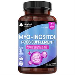 New Leaf Products Myo-Inositol PCOS Capsules + Folic Acid B12 & Chromium Vegan