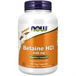 Now Foods Betaine HCl 648mg - 120 vcaps