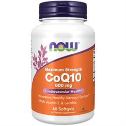 Now Foods CoQ10 with Lecithin & Vitamin E 600mg - 60 softgels