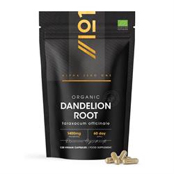 Alpha01 Alpha01 Organic Dandelion Root Powder 1400mg 120 Capsules