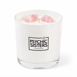 Psychic Sisters Large Rose Quartz Gemstone Candle