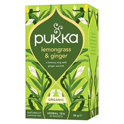 Pukka Herbs Pukka Organic Lemongrass & Ginger Herbal Tea 20 sachets