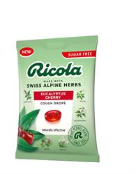 Ricola Cough Drops Eucalyptus Cherry 70g Bag Sugar Free