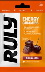 Ruly Cherry Energy Gummies 80mg Natural Caffeine Guarana B Vits. 42g