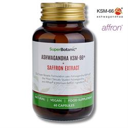 Super Botanic Ashwagandha KSM-66 and Affron Saffron Extract 60 Capsules