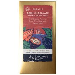 Salcombe Dairy Salcombe Dairy Organic Dark Chocolate with Nibs Bar 75g