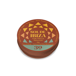 Sol De Ibiza Mini Tin Plastic Free Face & Body Natural Mineral Sunscreen SPF30